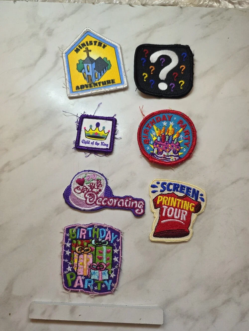 7 Kids Colorful Patch Set - Pink, Red, Purple, White